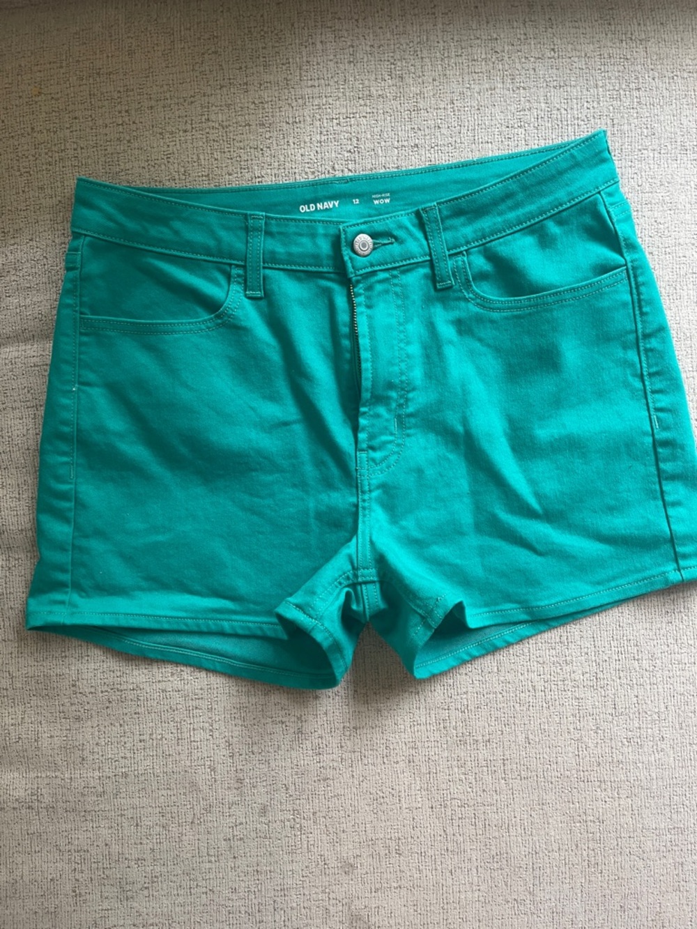 Old Navy 12 high rise wow Women's Teal green Short Cotton Denim Shorts